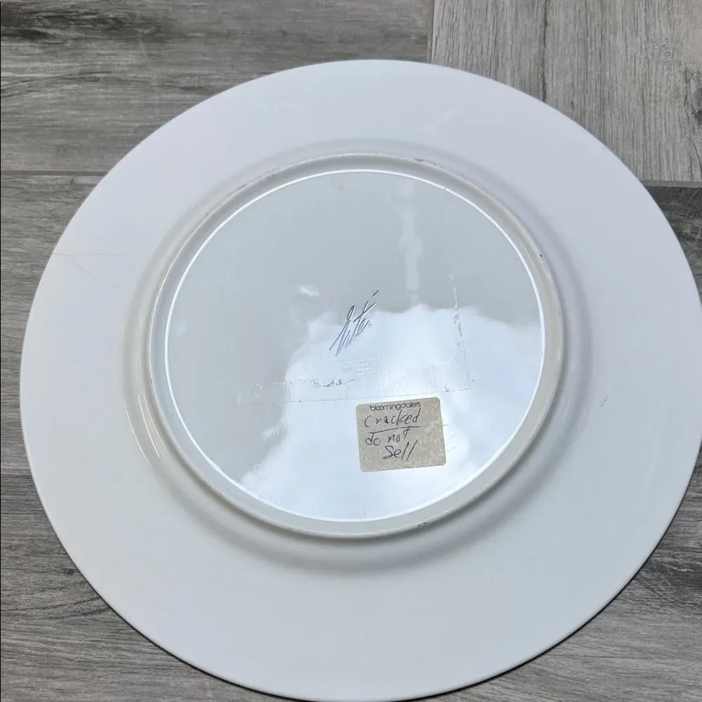 ERTE A3255 1988 PORCELAIN SYMPHONY IN BLACK 12” Art Deco Revival Plate Charger